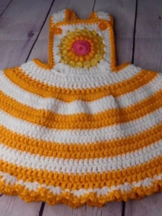 Handmade Other - Crochet Baby Dress, Sunflower Dress, Handmade Dress, Baby Shower Gift